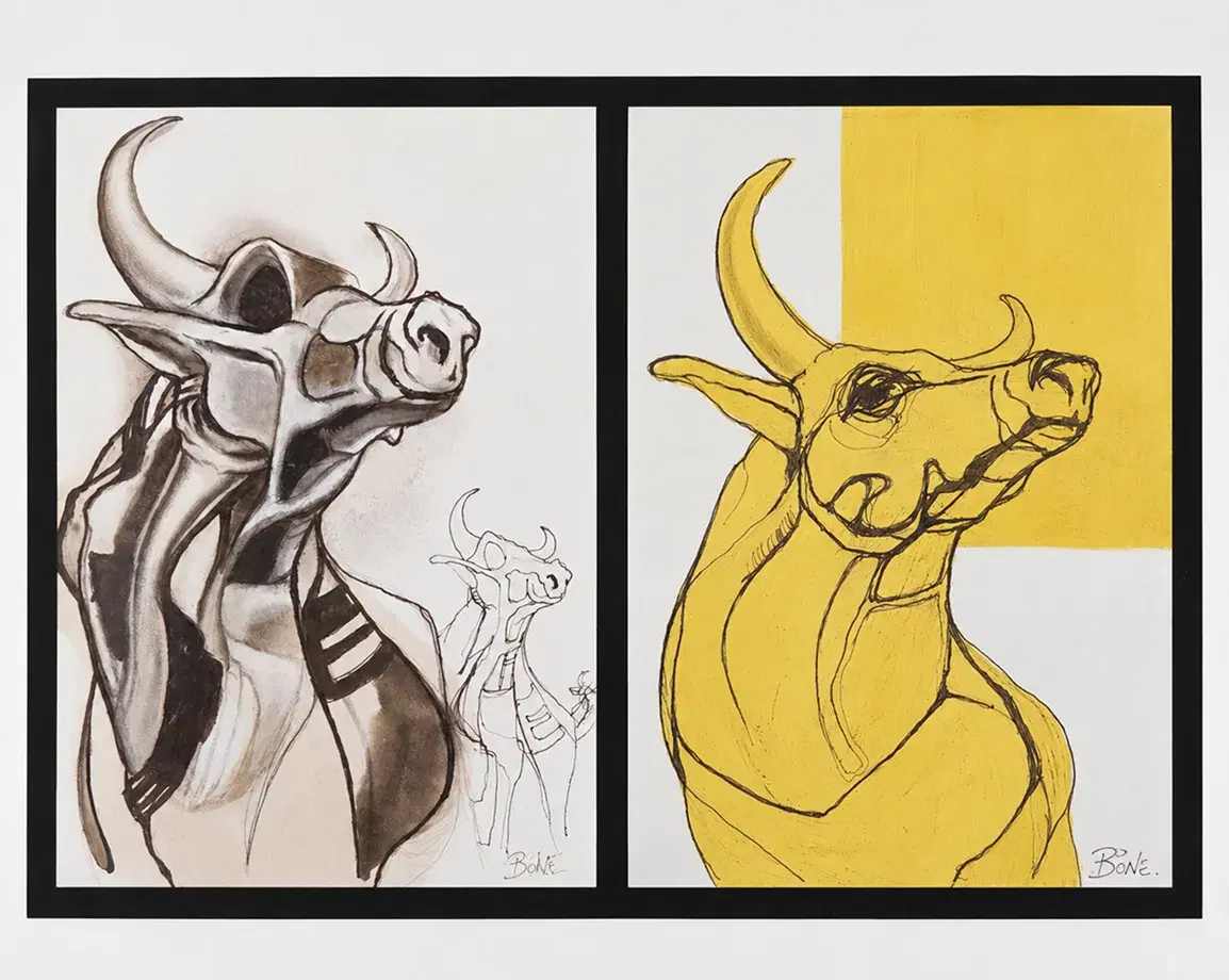 Original artwork by John D. Bowe — figure study